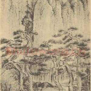 明代 程嘉燧国画作品《山水轴(三)》摘自 南画大成 卷九