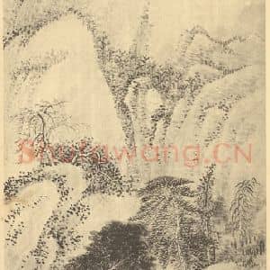 明代 杨文骢国画作品《山水轴(一)》摘自 南画大成 卷九