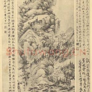 明代 杨文骢国画作品《山水轴(二)》摘自 南画大成 卷九