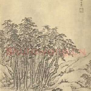 明代 项圣谟国画作品《山水轴(四)》摘自 南画大成 卷九