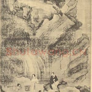 明代 崔子忠国画作品《山水轴》摘自 南画大成 卷九