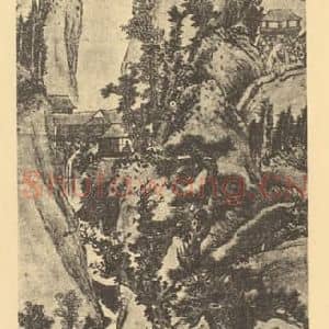 明代 蓝瑛国画作品《山水轴(三)》摘自 南画大成 卷九