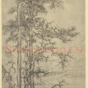 宋代 李成国画作品《山水轴(一)》摘自 南画大成 卷九