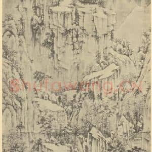 元代 马琬国画作品《山水轴(二)》摘自 南画大成 卷九