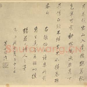 元代 赵孟俯·鹊华秋色图卷·董其昌题跋(二)