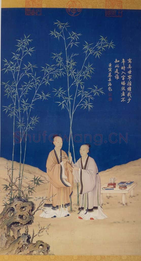 清 郎世宁《平安春信图》书画作品