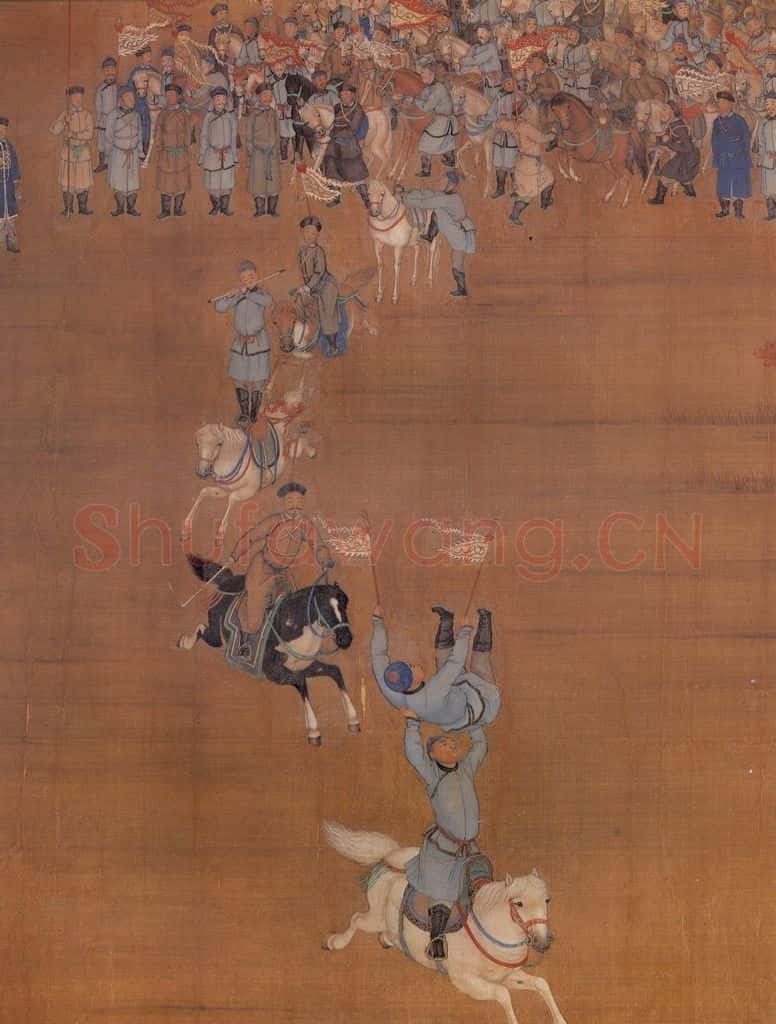 清 郎世宁《马术图》书画作品
