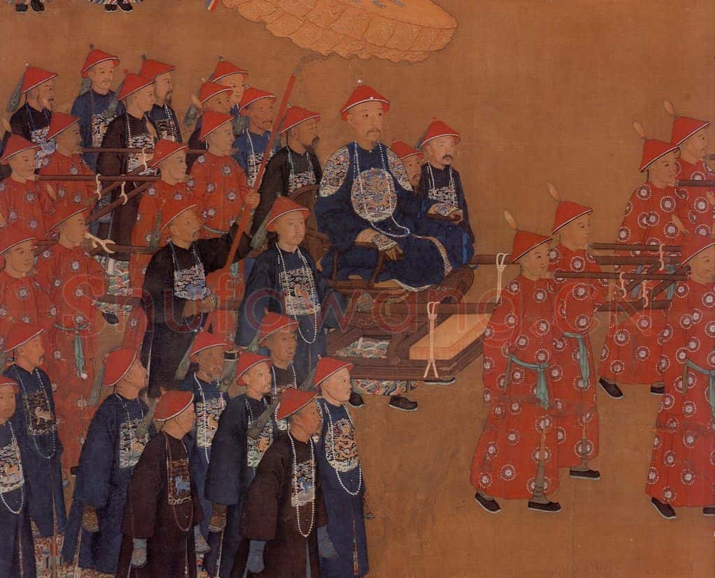 清 佚名《万树园赐宴图》书画作品