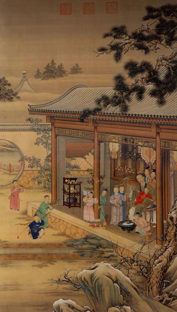 清 佚名《岁朝图》书画作品