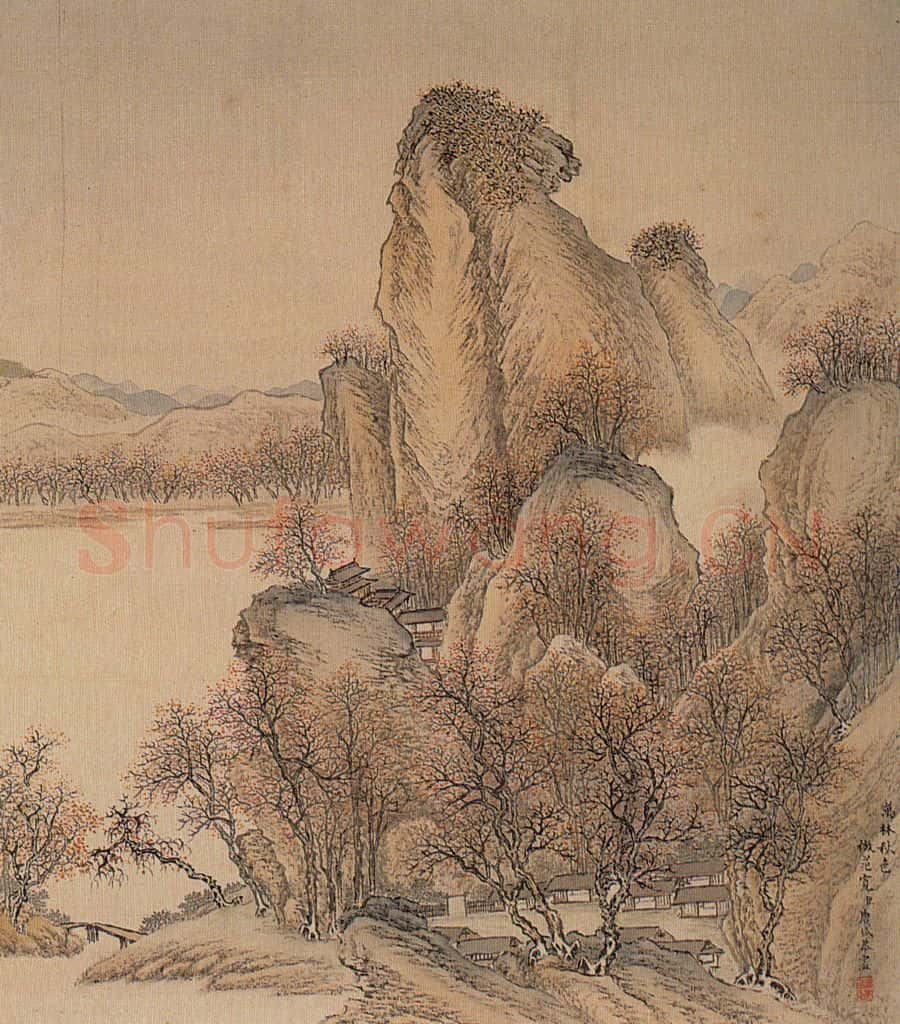 清 唐岱《十万图》书画作品