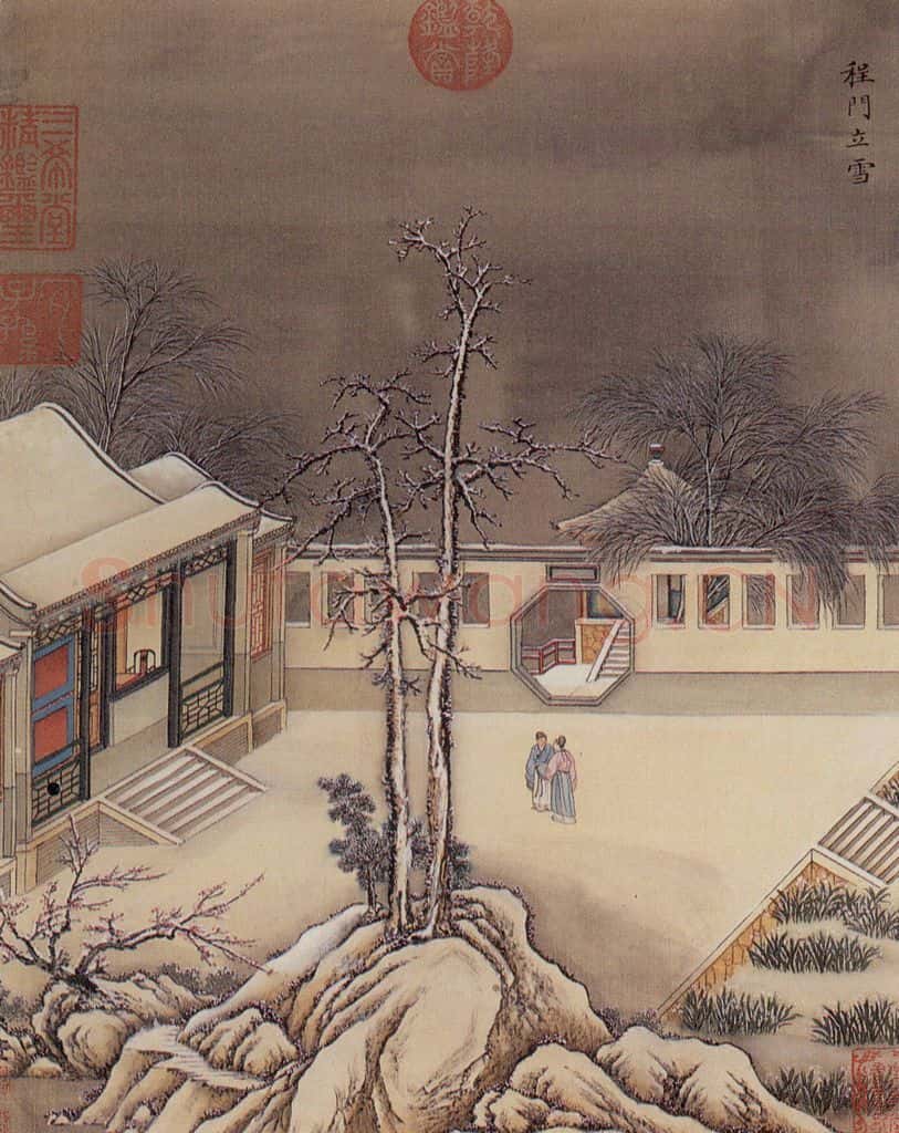 清 孙祜《雪景故事图》书画作品