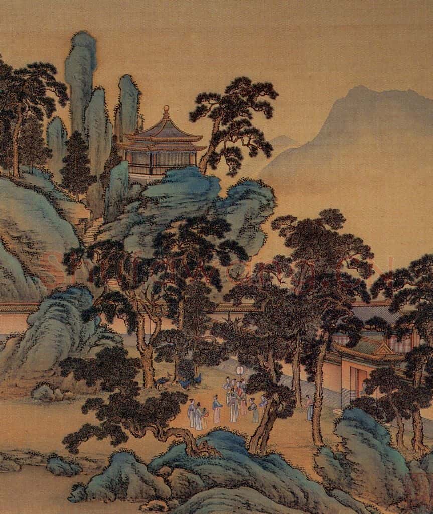 清 金昆《有鸟诗意图》书画作品