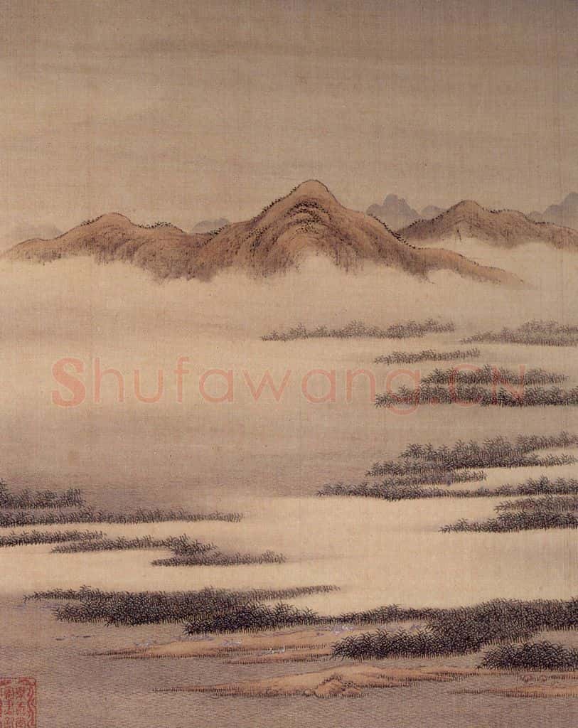 清 金昆《有鸟诗意图》书画作品