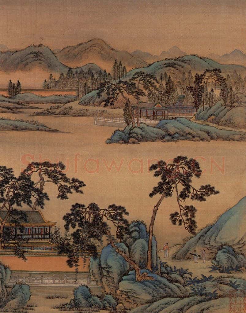 清 金昆《有鸟诗意图》书画作品