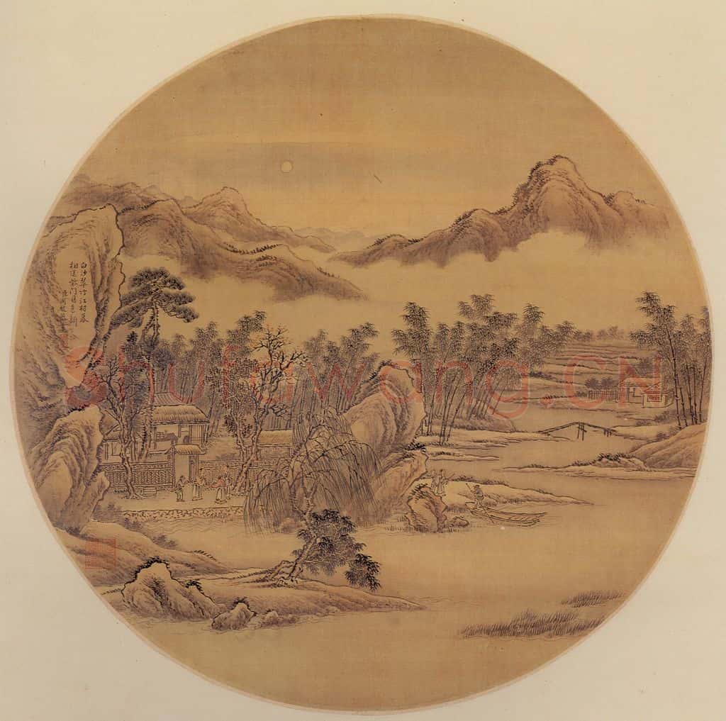清 周鲲《唐人诗意图》书画作品