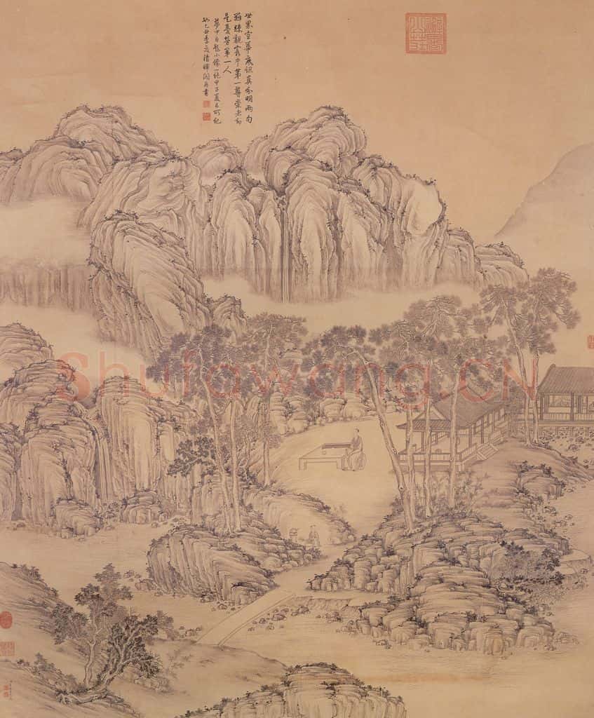 清 董邦达《弘历松荫消夏图》书画作品