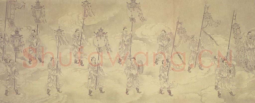 清 贾全《中元地官图》书画作品