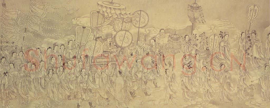 清 贾全《中元地官图》书画作品