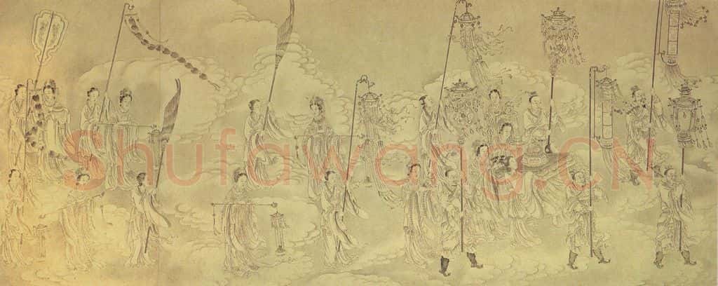 清 贾全《中元地官图》书画作品
