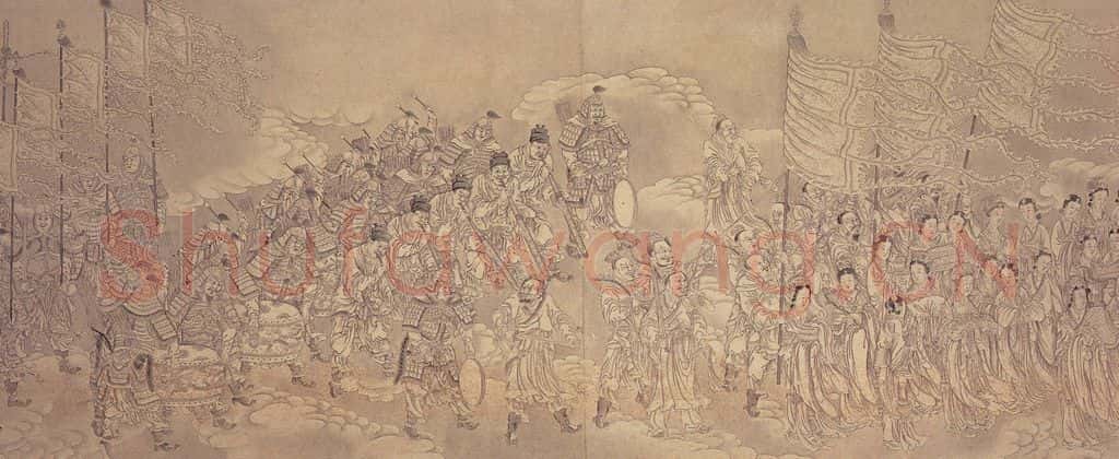 清 贾全《中元地官图》书画作品