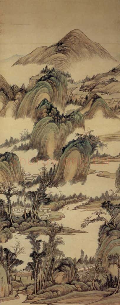 清 蒋懋德《翠嶂白云图》书画作品