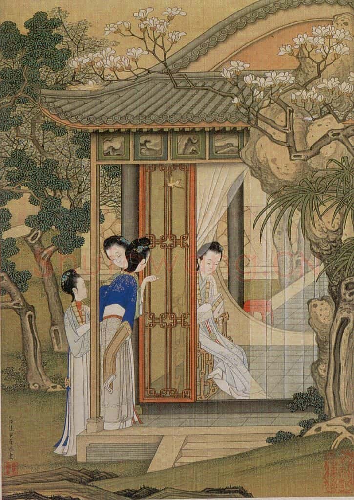 清 焦秉贞《仕女图》书画作品