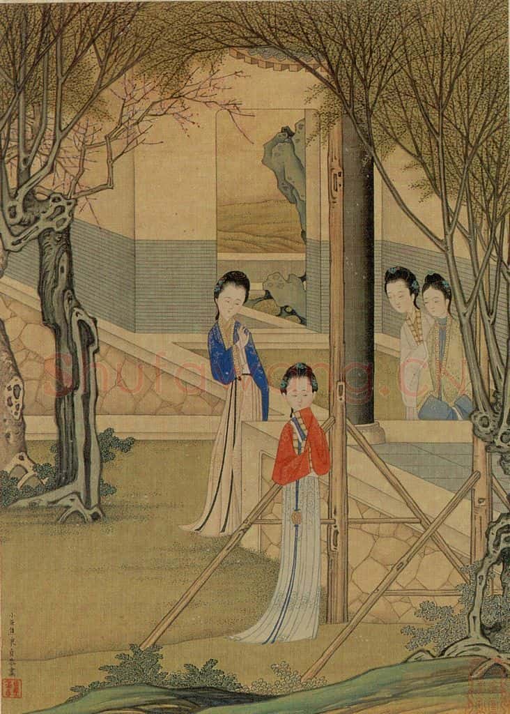 清 焦秉贞《仕女图》书画作品