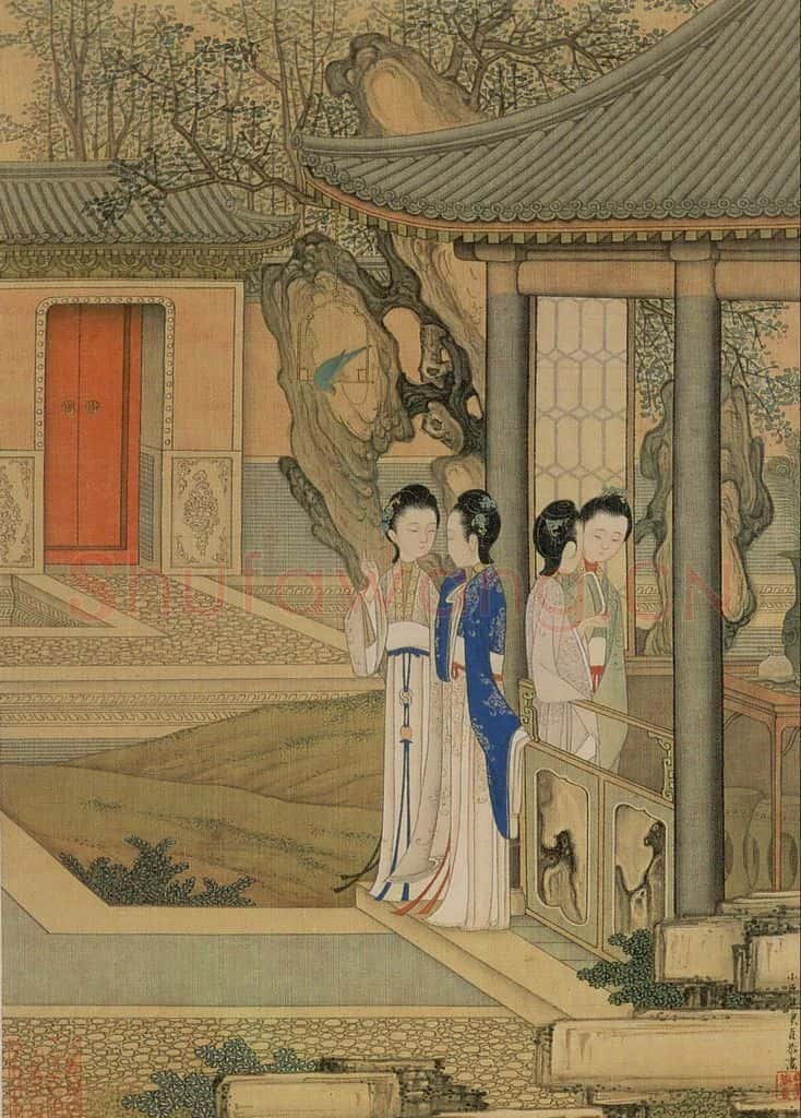 清 焦秉贞《仕女图》书画作品