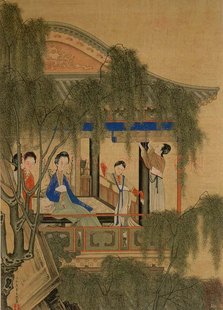 清 焦秉贞《仕女图》书画作品