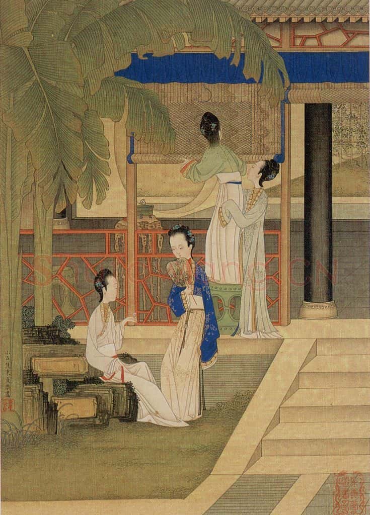 清 焦秉贞《仕女图》书画作品