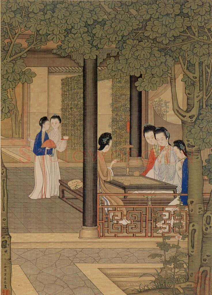 清 焦秉贞《仕女图》书画作品