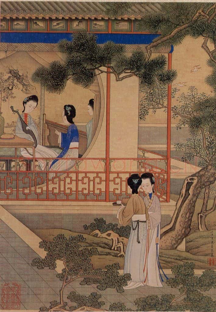 清 焦秉贞《仕女图》书画作品