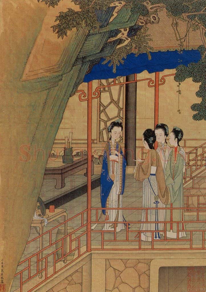 清 焦秉贞《仕女图》书画作品