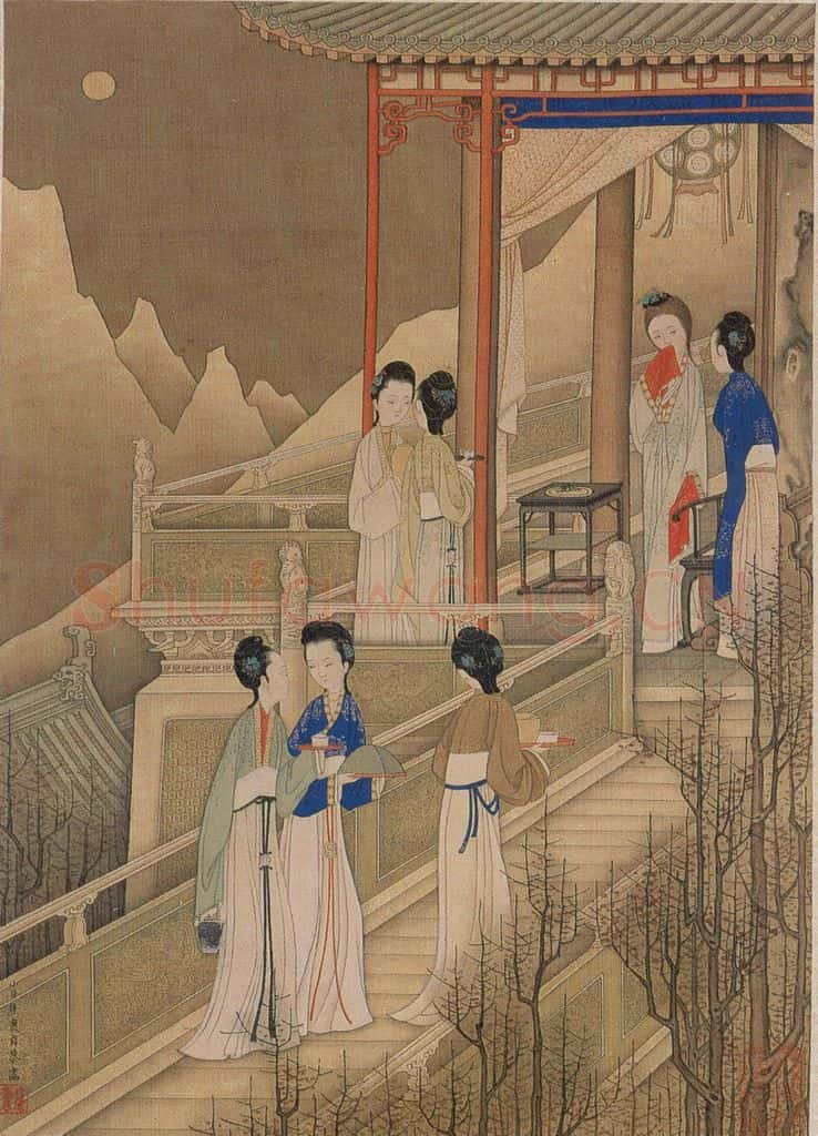 清 焦秉贞《仕女图》书画作品