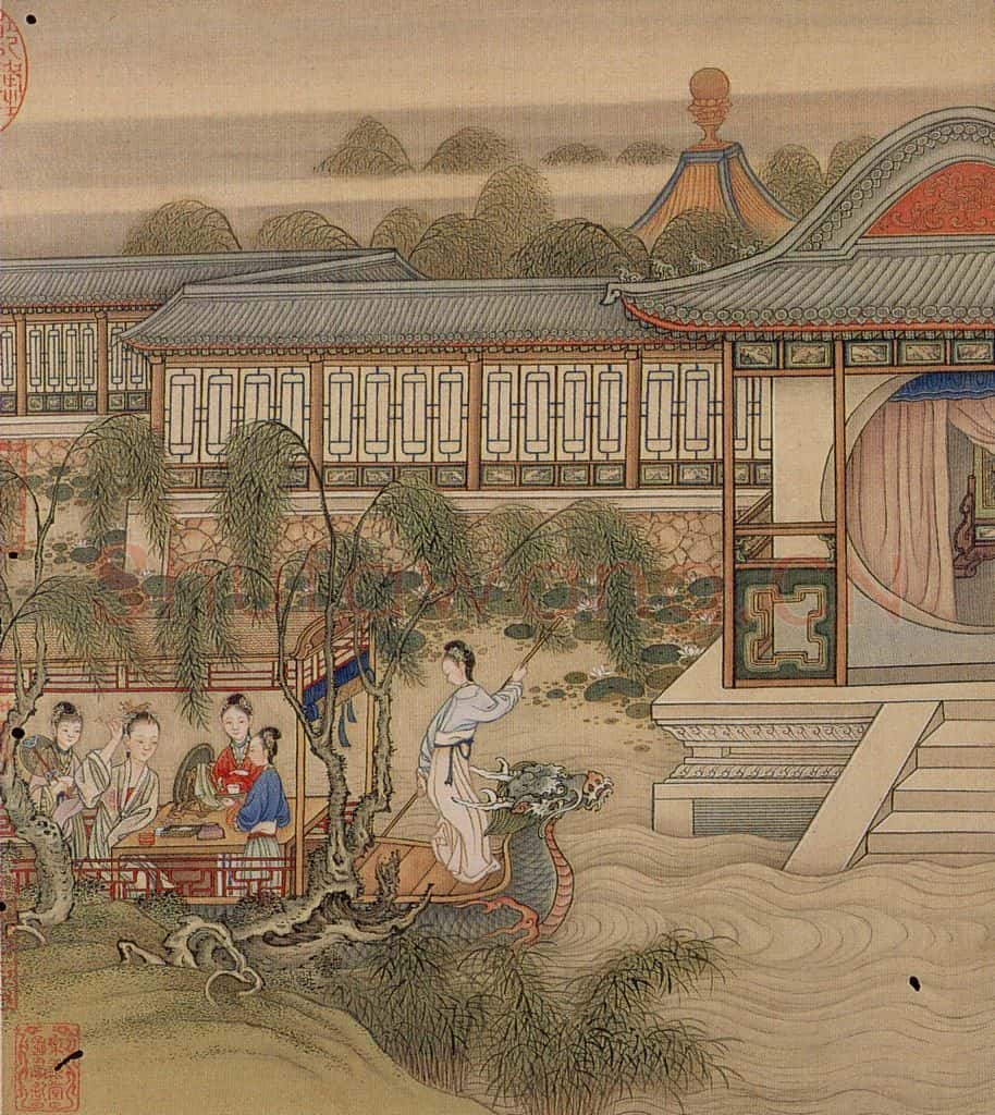 清 冷枚《十宫词图》书画作品