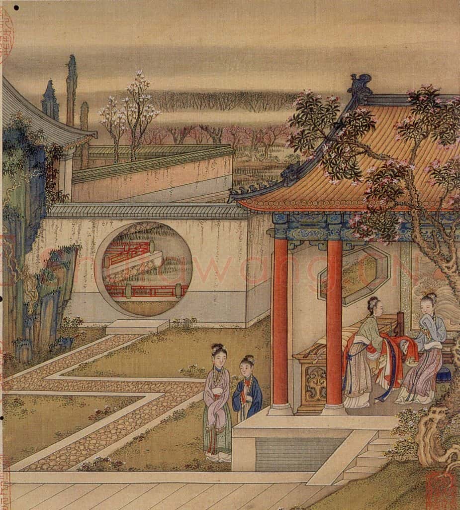 清 冷枚《十宫词图》书画作品