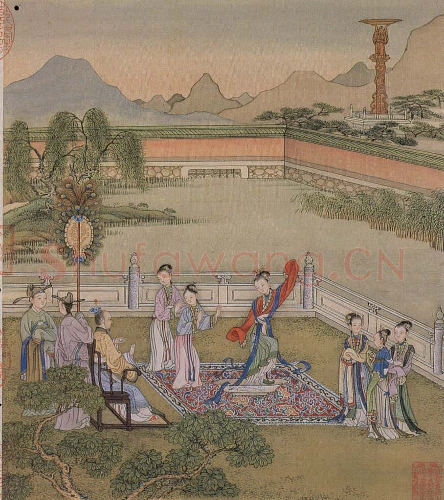 清 冷枚《十宫词图》书画作品