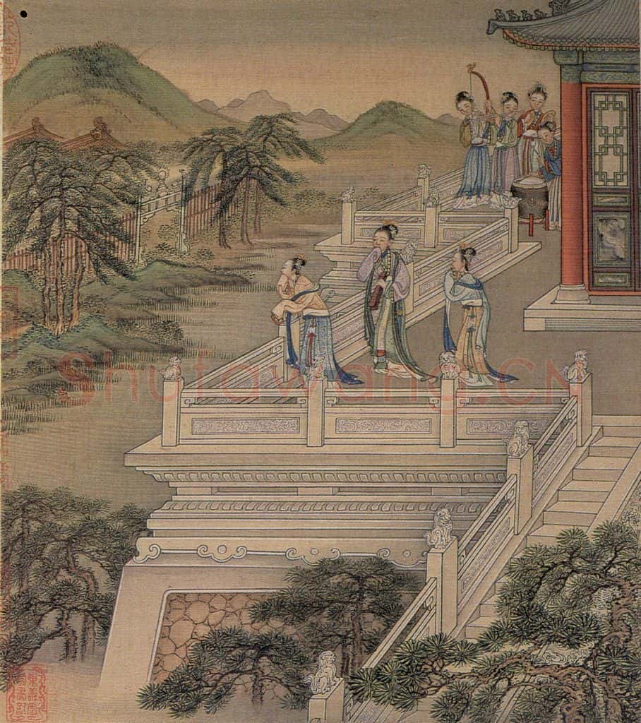 清 冷枚《十宫词图》书画作品