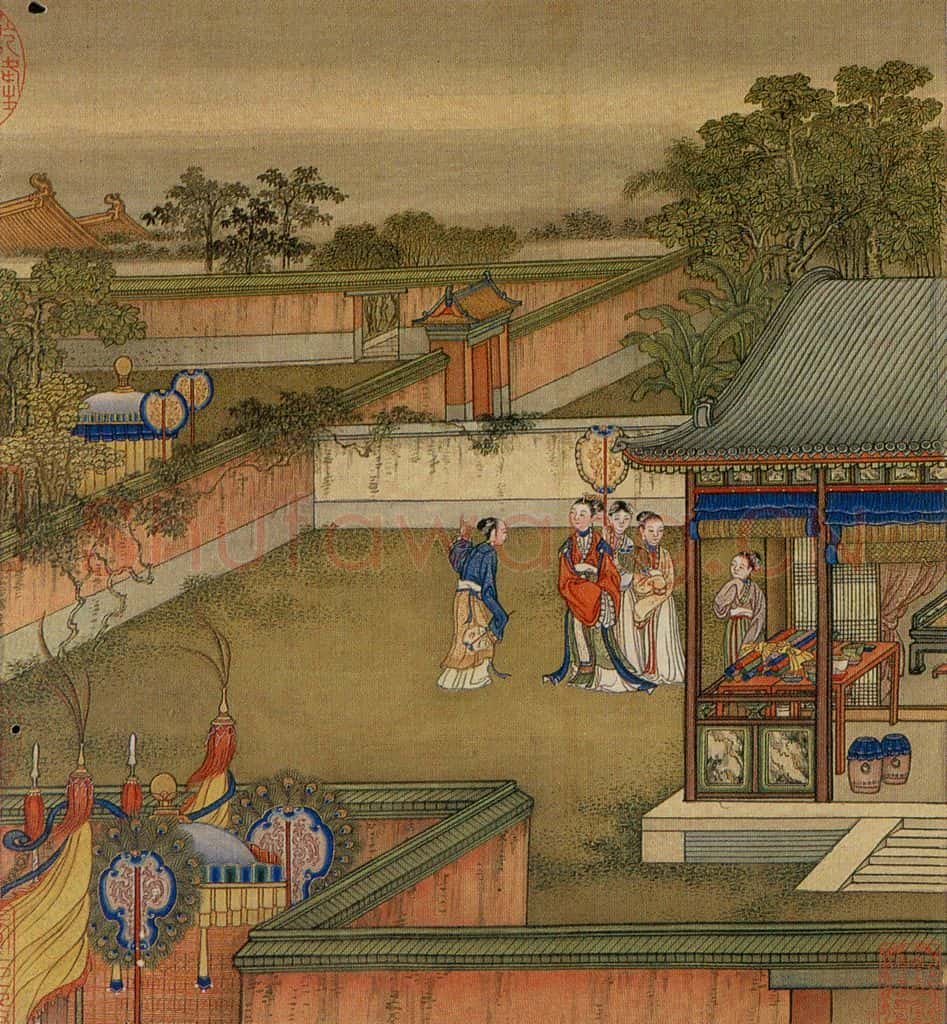 清 冷枚《十宫词图》书画作品