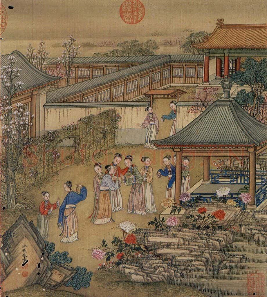清 冷枚《十宫词图》书画作品