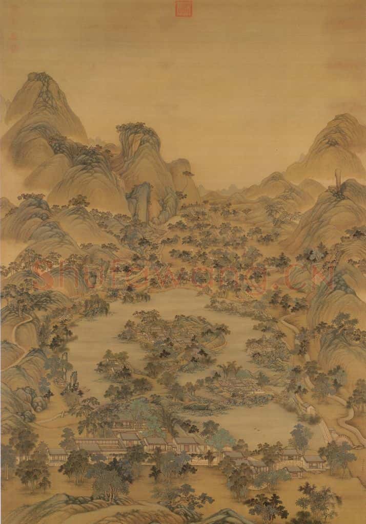 清 冷枚《避暑山庄图》书画作品