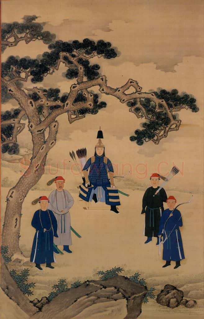 清 佚名《玄烨戎装像》书画作品