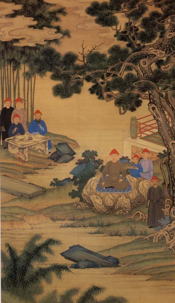 清 佚名《胤禛行乐图》书画作品