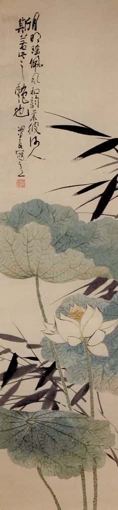 清 任熊《四季花卉图屏》书画作品