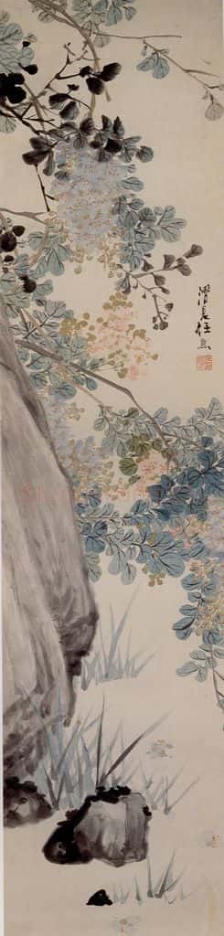 清 任熊《四季花卉图屏》书画作品
