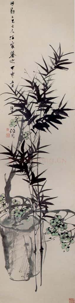 清 任颐《梅竹双清图》书画作品