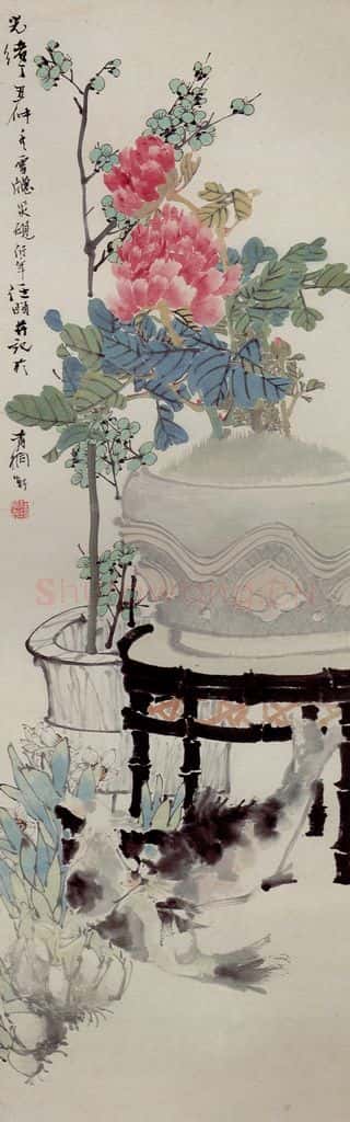 清 任颐《岁朝图》书画作品