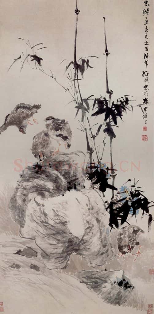 清 任颐《四季平安图》书画作品