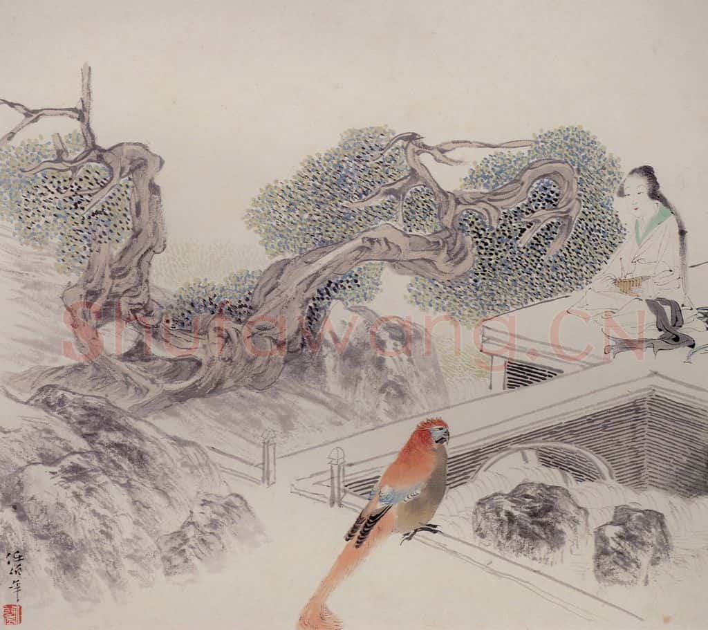 清 任颐《仕女图册》书画作品