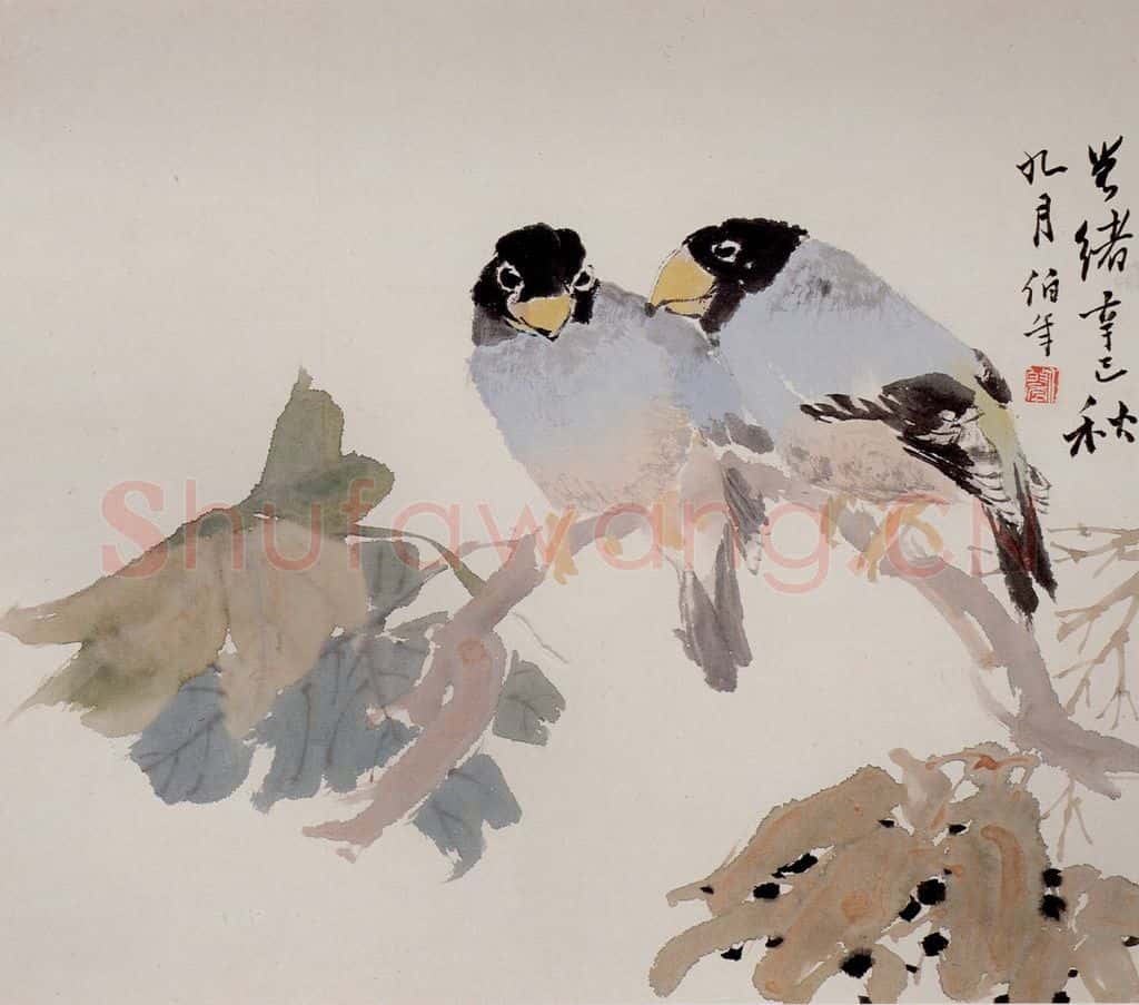 清 任颐《花鸟人物图册》书画作品